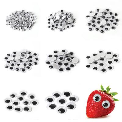 5-24MM Black White Eyes Samolepící Dětské Ručně vyráběné Doplňky k hračkám pro panenky