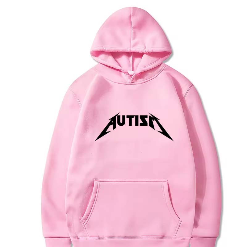 Autismus Metal Rock Meme Hoodie Top Herren Damen Mode Hip Hop Fleece Hoodie Übergroßer Pullover Winter Sport Sweatshirt für Herren