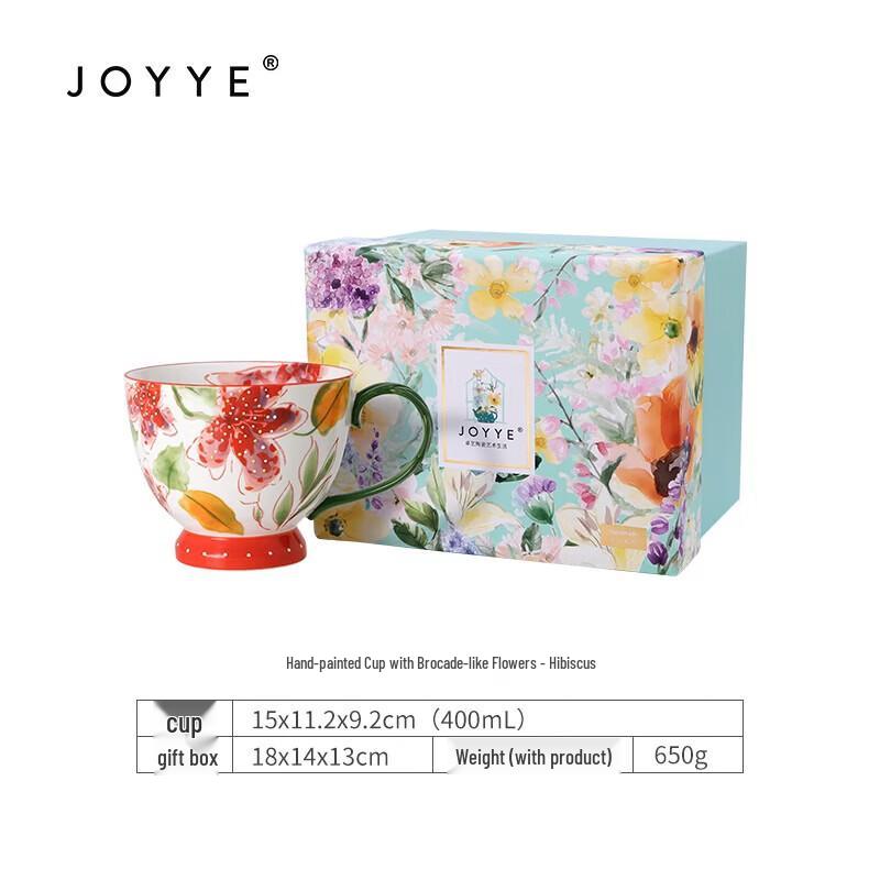 JOYYE Hand-painted Ceramic Floral Mug