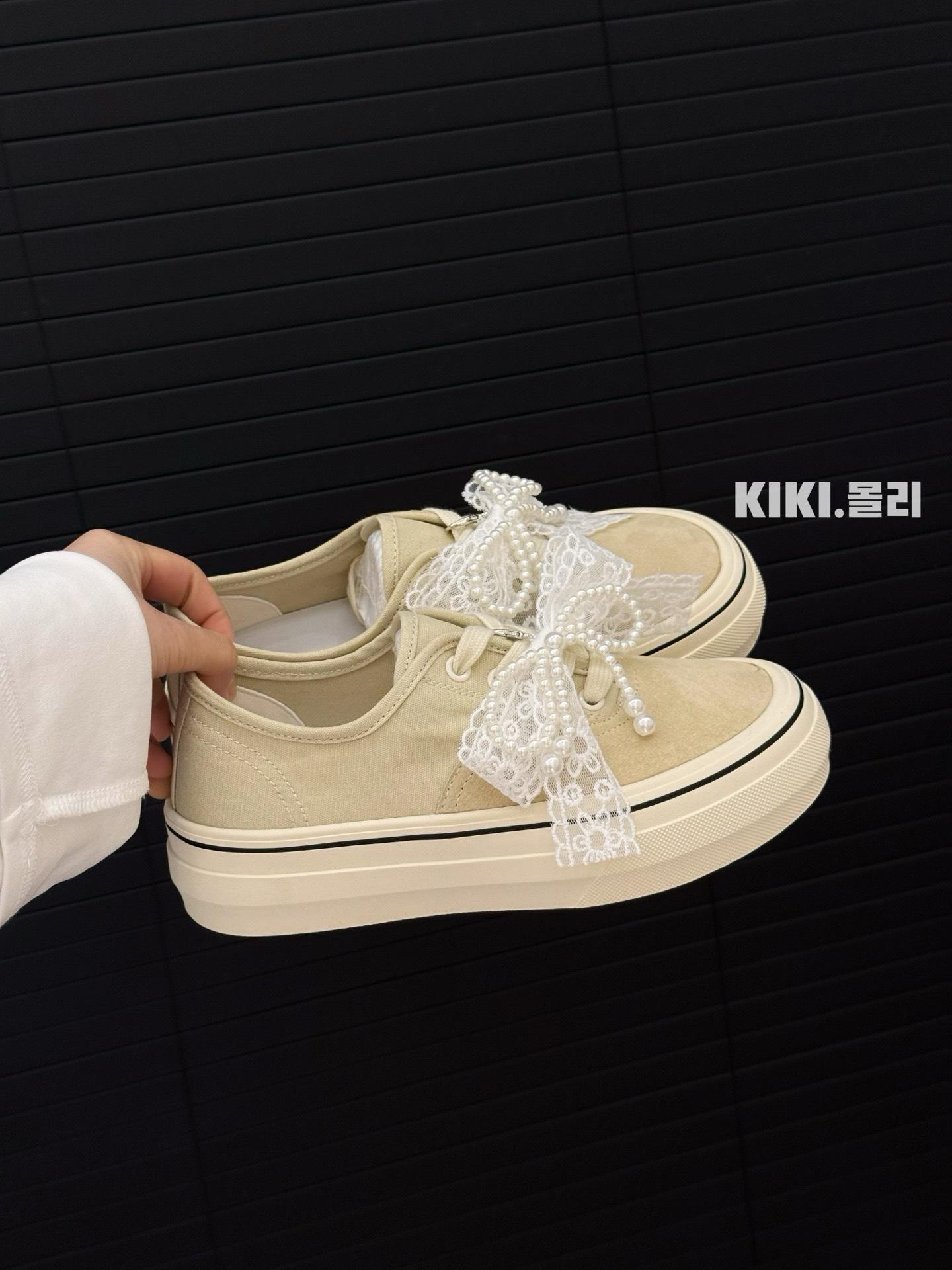 

Hong Kong flavor chic retro canvas shoes women s candy color classic flat-bottomed shoes 40 бежевий