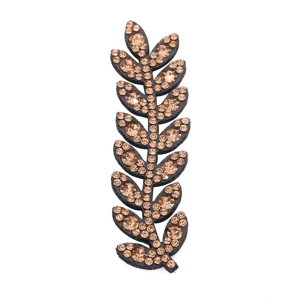 DIY Jewelry Accessories Korean-style Exquisite Rhinestone Wheat-ear Leaf Iron-on Hot-Fix Non-woven Fabric Patches Stickers China