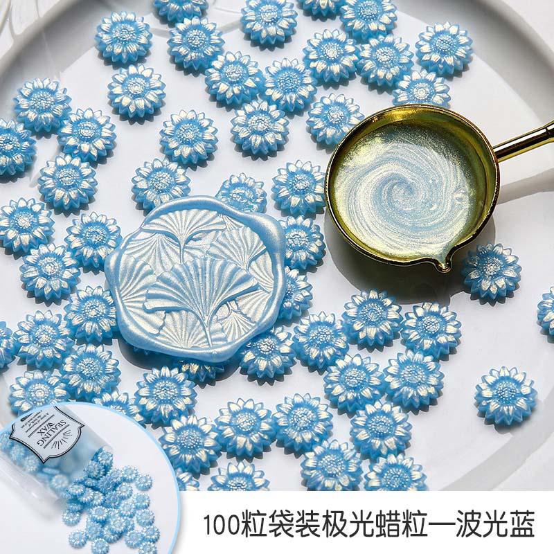 100Pcs/bag Sunflower Enamel Wax Particles Translucent Color DIY Invitation Envelope Seal Full Set of Wax Making Materials