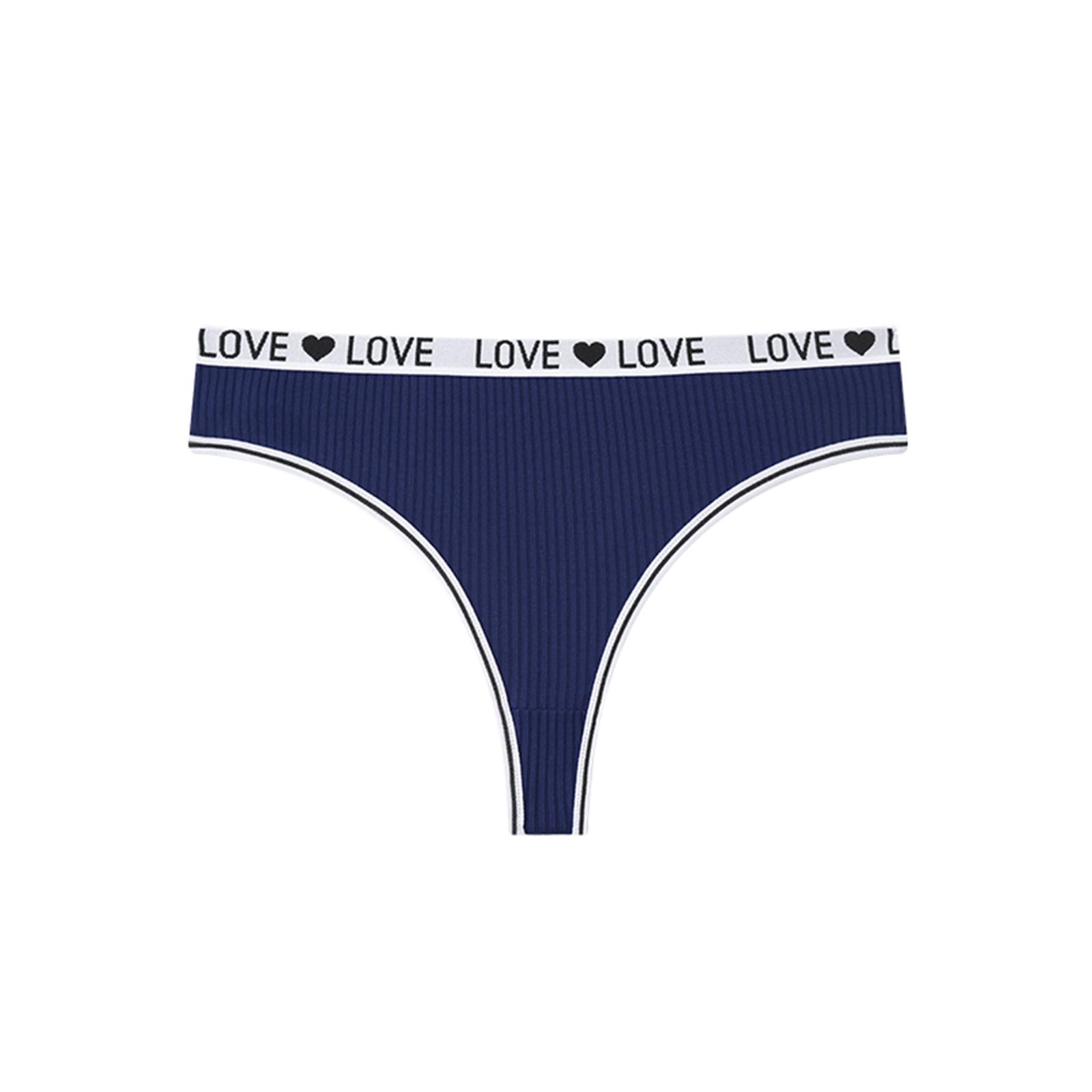 

Женские стринги Сексуальные Йога Спорт Буквенный Пояс Низкая посадка Бесшовное Нижнее Белье M тёмно-синий