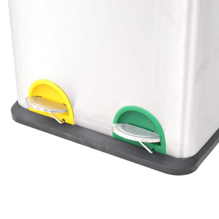 VidaXL Poubelle à ordures Acier inoxydable 36 L