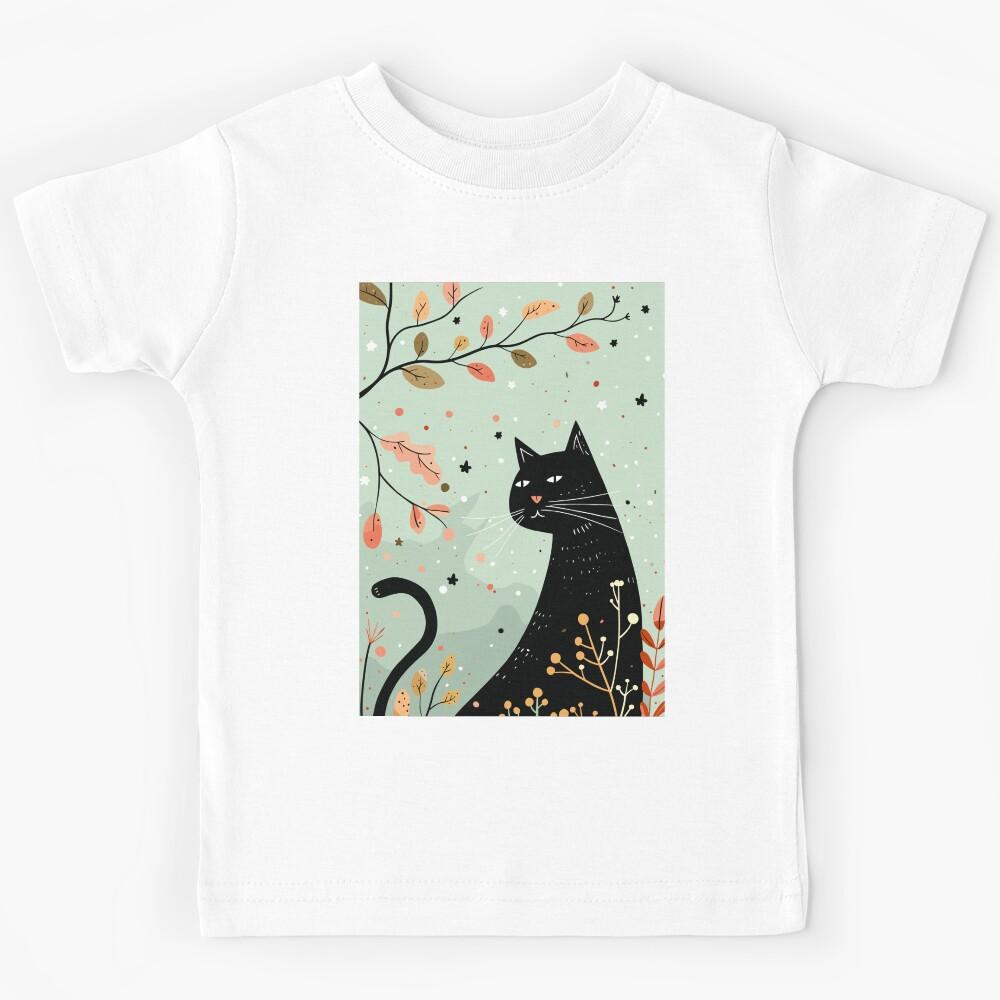 Funny Black Cat  Kids T-Shirt 140
