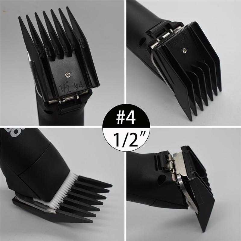 4 Pieces Professional A5 Style Hair Clipper Attachment Guard Guide Cutting Combs Set Compatible Oster Classic
