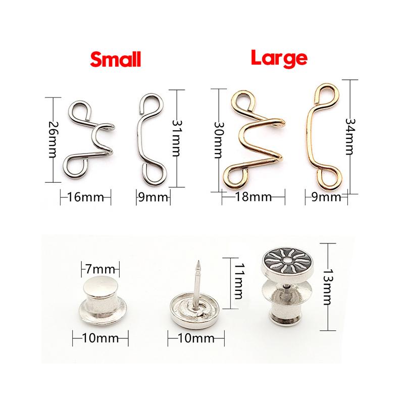 1 sett spikerfri metall jeans Knappeknapper Avtakbare bukser Klips Knapper Pinner DIY midjestrammer Klær Spenner Syverktøy