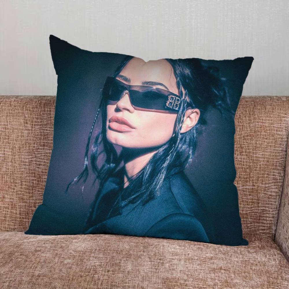 

DDemi Singer LLovato Pillow Case For Home Bedroom Car Office Decoration Living Room Sofa Cushion Cover Suitable 30x30cm 12x12in