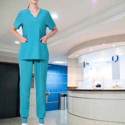 Uniform Scrub Set Top and Pants Comfortable Machine Washable Stretch Unisex Short Sleeve Multi