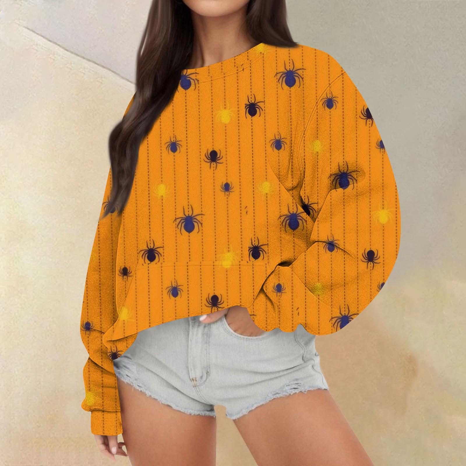 

Женские топы осень-зима, женские толстовки с длинным рукавом, повседневные топы свободного кроя с круглым вырезом XL шафрановый