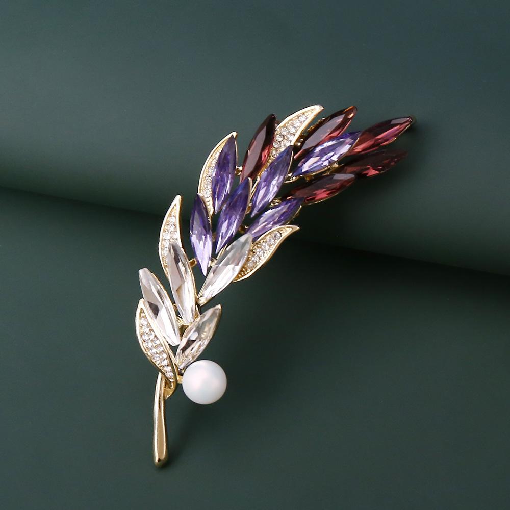Exquisite Crystal Wheat Ear Brooch, High-end Female Personality Versatile Corsage Light Luxury Niche Design Pin, Clothes Accessories 2026
