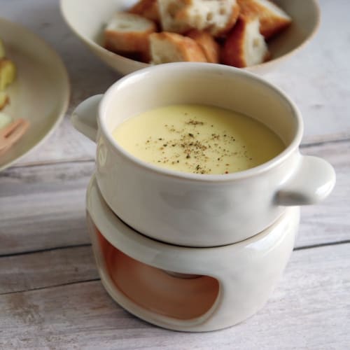 KINTO Hokkuri Cheese Fondue, White, 23082