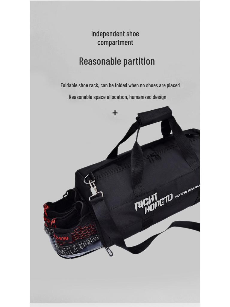 Men's Large Capacity Gym Bag with Shoe Compartment - Versatile Travel and Sports Crossbody Barrel Bag
