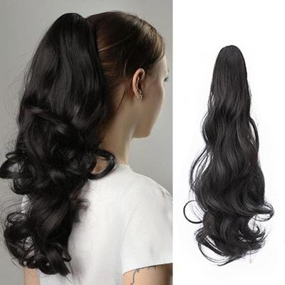 Synthetic 18 Inch Small Claw Clip Ponytail Long Wavy Ponytail Long Curly Ponytail Long Clip Ladies Wig