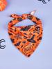 Halloween Dog Bandana, Pumpkin and Spider  Web Bibs Triangle  Pet Scarf, Multiple Sizes  Soft and  Adjustable Fit