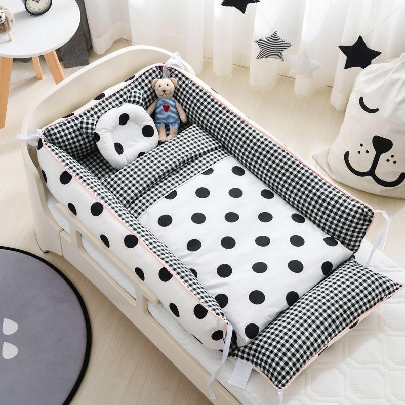 Foldable Portable Baby Crib: Anti-Pressure, Anti-Startle Pure Cotton Sleeping Bed