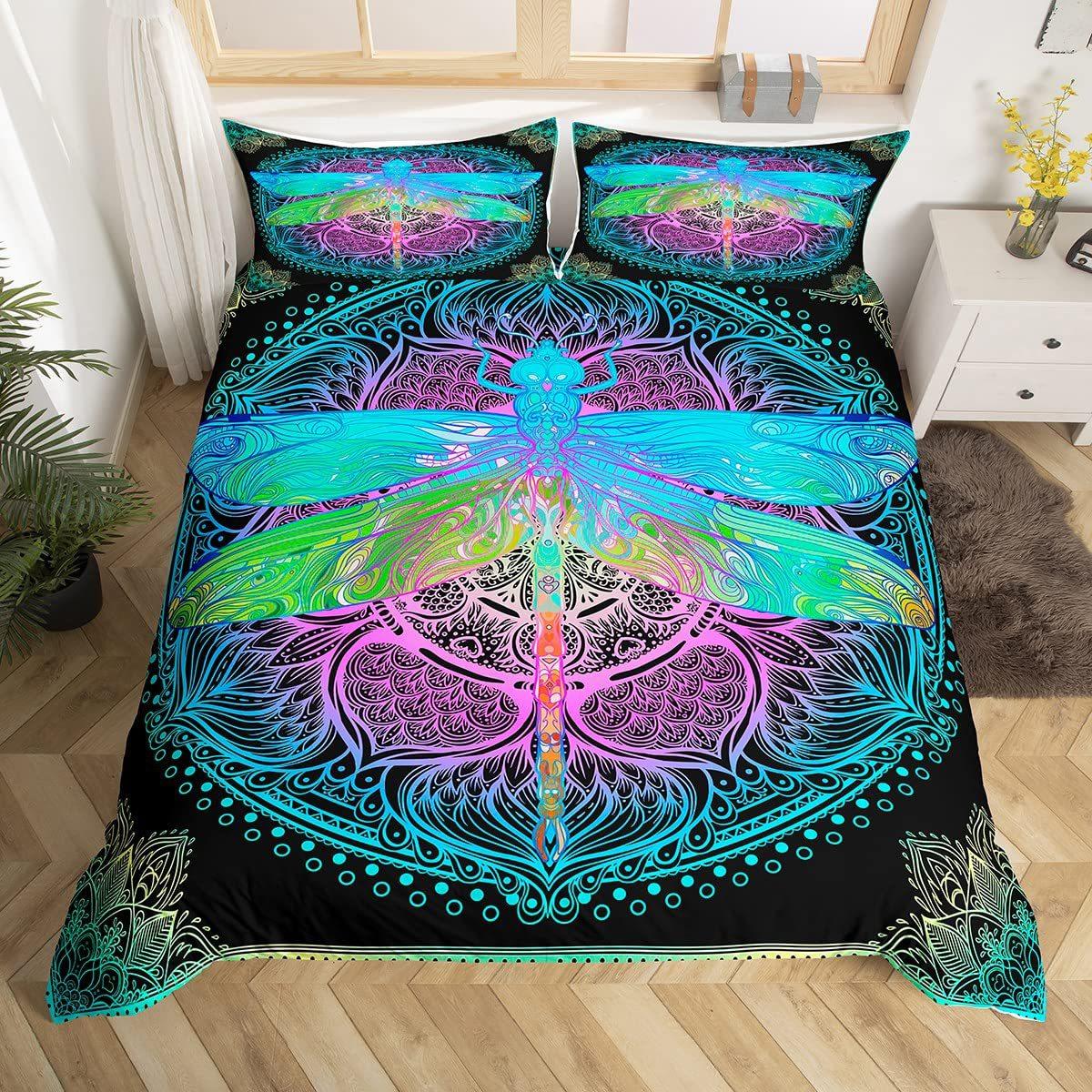 

Богемный набор пододеяльников с стрекозами Мягкое удобное постельное белье Комплект из трех предметов EU single 135*200