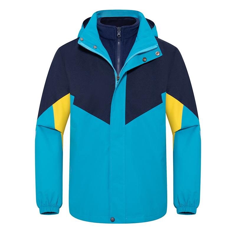 

Осенне-зимняя уличная ветрозащитная куртка 3-в-1: Детский двухкомпонентный, водонепроницаемый, для мужчин и женщин, альпинизм 185 cm озеро синий