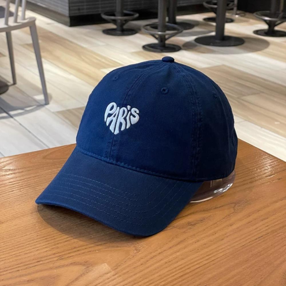 Paris Heart Embroidered Baseball Cap, Cotton Soft Top Adjustable Hat For Men Women Daily Outdoor Streetwear Fashion Headwear