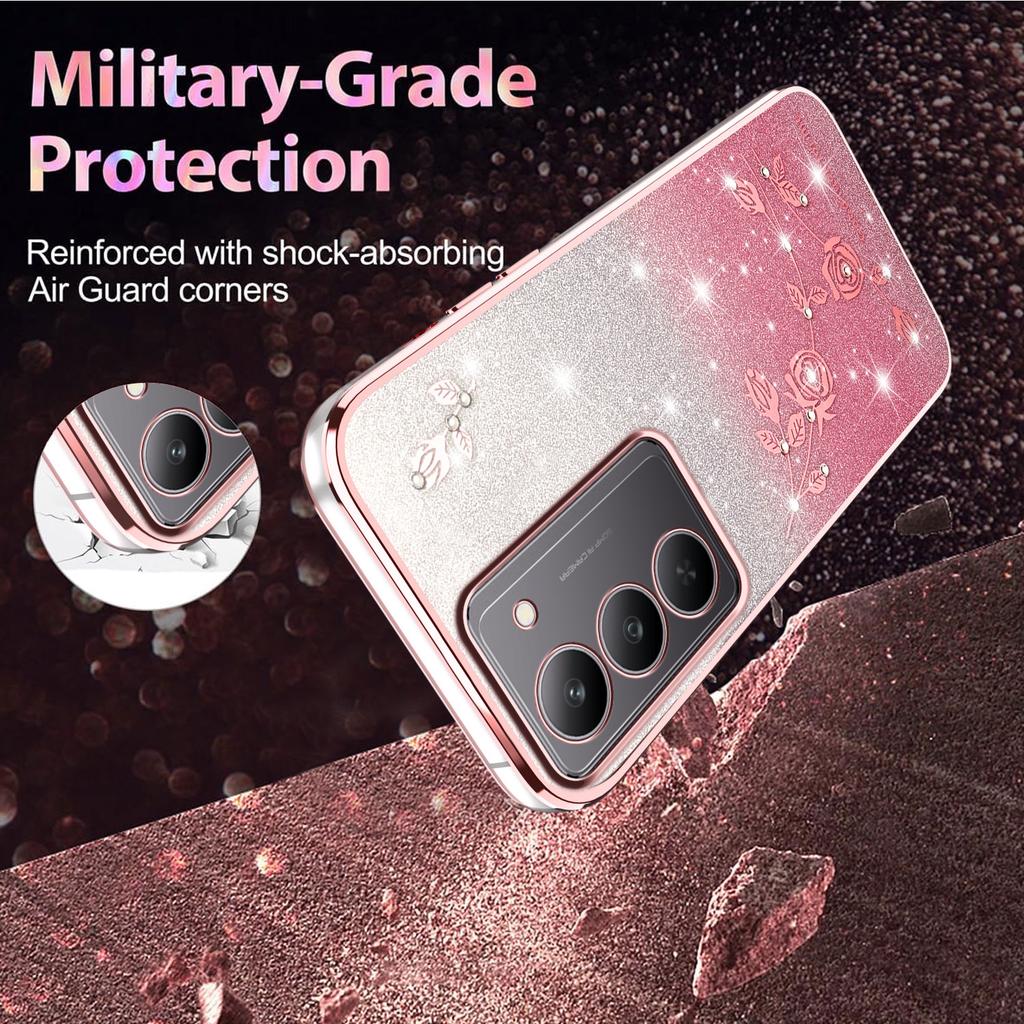 KADEM For Realme V60 Pro 5G/14x (India) 5G Case Flower TPU Flexible Gradient Phone Cover