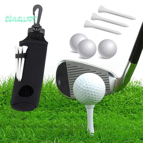 Golf Ball Storage Pouch with Tee Holder - Large Capacity, Portable Carrier Bag with Keychain Belt Clip Design