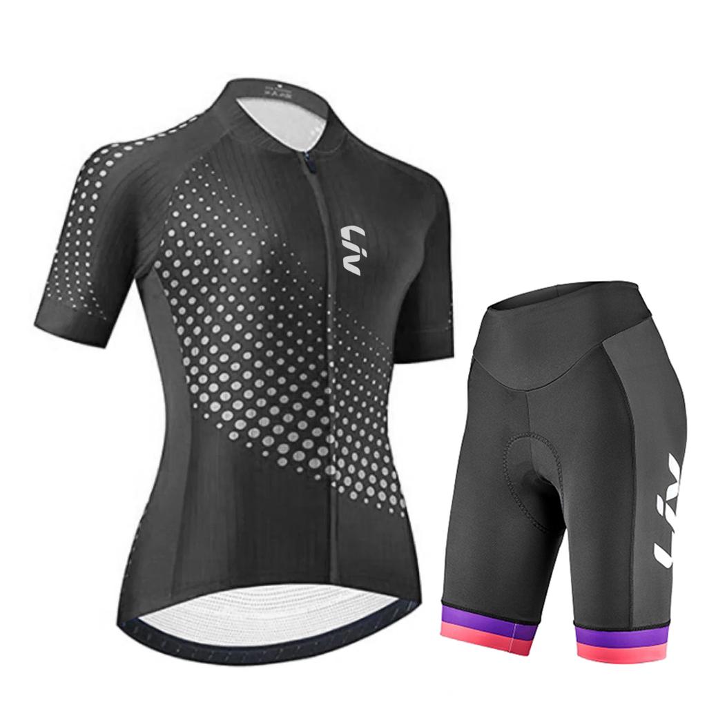 2026 Summer Breathable Cycling Suit Set Women Shortsleeved Bicycle Jersey Quick Drying UV Resistant Outdoor Cycling Bib Road Cycling Racing Suit