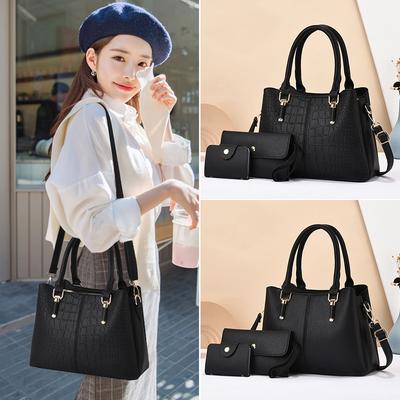 New Retro Three-piece Combination Bag Fashionable Commuter Tote Bag Trendy Light Shoulder Bag Oblique Span Women's Bag