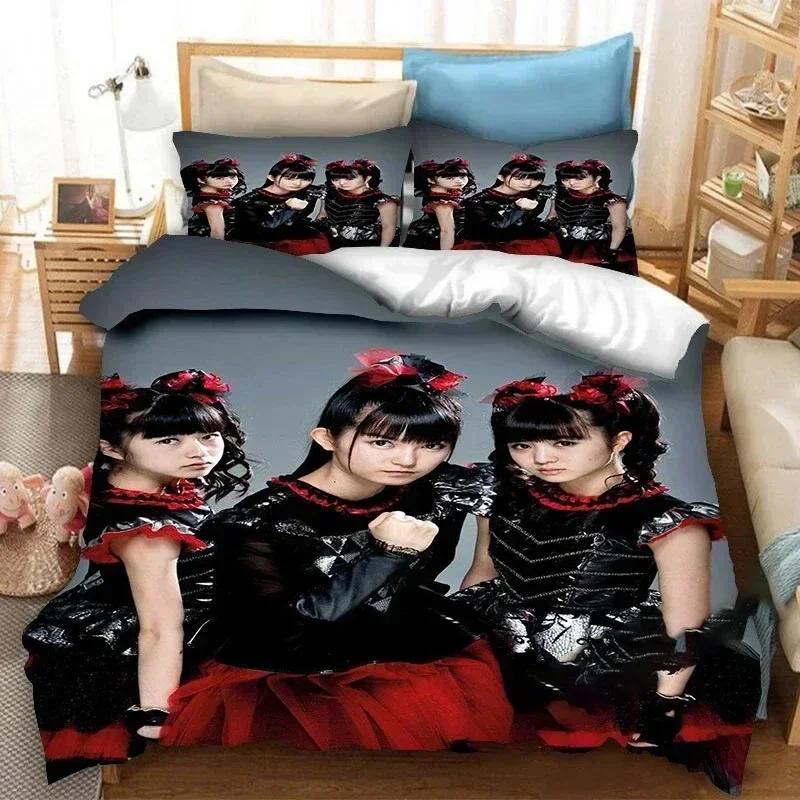 BABYMETAL Groupe de Rock Ensemble de Literie Ensemble de Lit Imprimé Avec Taie d'oreiller Housse de Couette de Lit Doux Taille Queen King Literie Maison