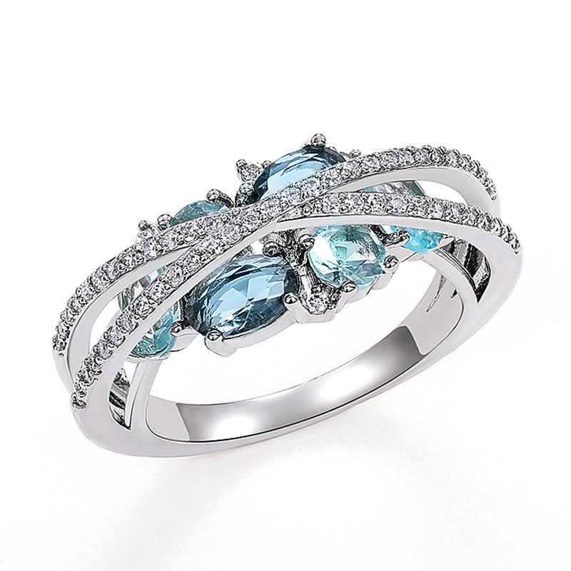 Japanese Romantic Sweet Jewelry, Retro Creative Double-Layer Geometric Ring X-Shaped High-End Hollow Ring 10