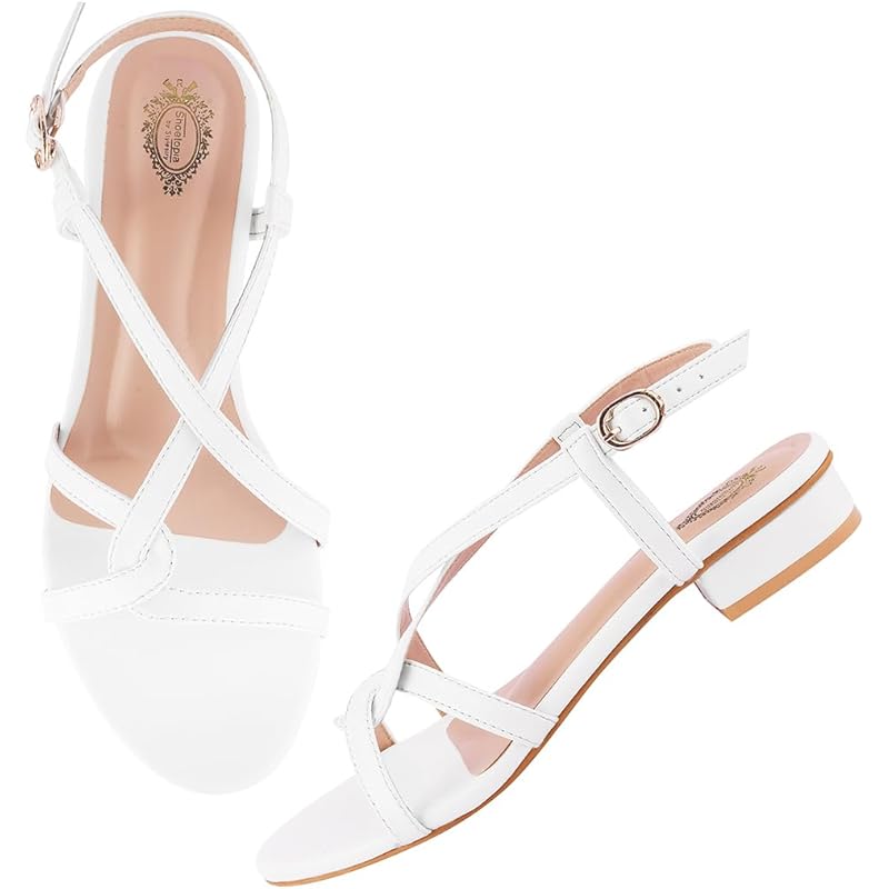 Shoetopia Women'S Snd-179 Heeled Sandal-5 Kids Uk (Snd-179-White)-Eu38