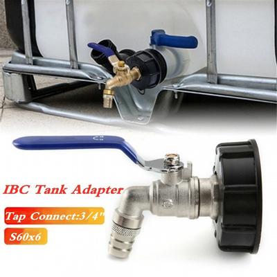 Nový S60X6 na 3/4" Konektor adaptéru pro IBC nádrže Mosazný Kohout pro výstup nádrže na vodu Plyn Olej