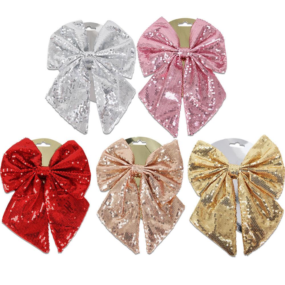 Sequin Christmas Elegant Bow Ornaments For Vibrant Holiday Decor Parties And