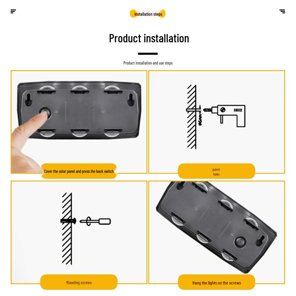 Solar Double Head Wall Light: Waterproof Outdoor Spotlight for Villas and Courtyards