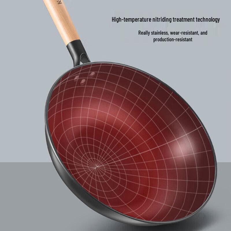 Kangbach Traditioneller Unbeschichteter Gusseisen-Wok