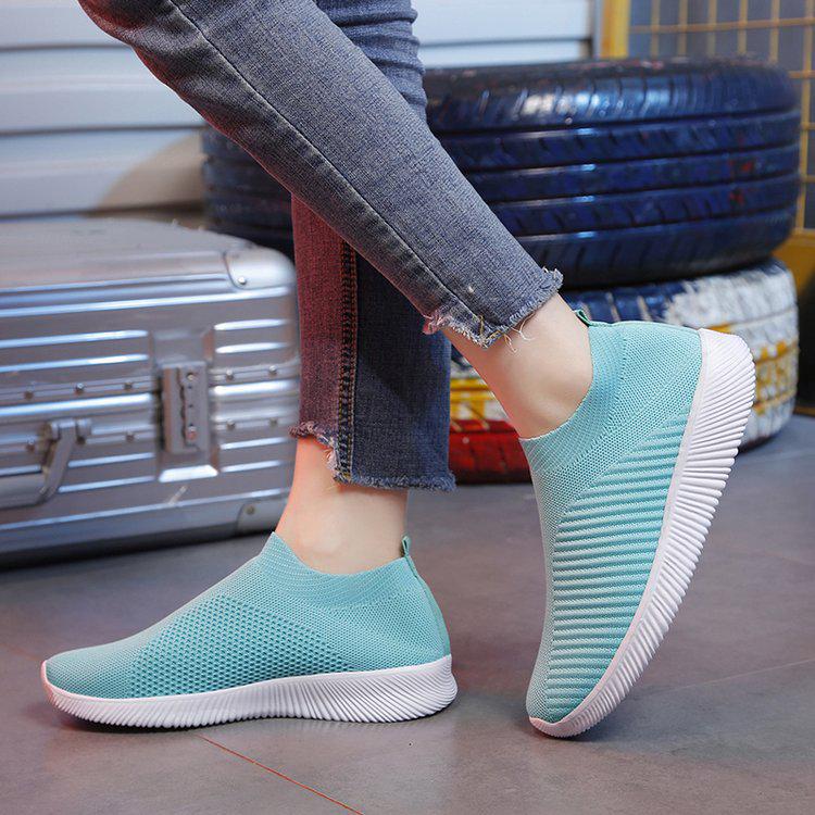 Mode Frühling Damen Lässig Strick Socken Sneaker Stretch Flache Slipper Frau Plateau Sneaker Damen Laufschuhe Damen Schuhe