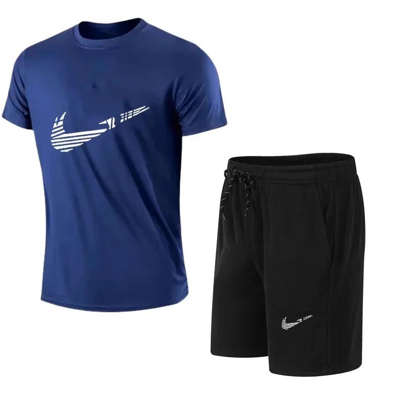 2026 Summer Men's Fashion Sports Set T-Shirt and Shorts Set Casual Short Sleeve Set