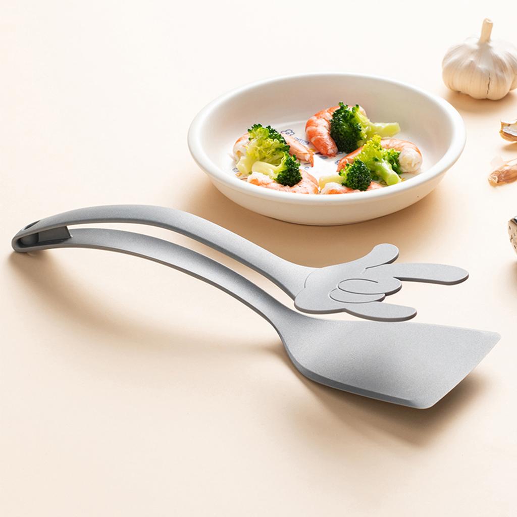 2-in-1-Flip-Zange mit Nylongriff, Eierspatel, Zange, Steakspatel, Zange, Klemme, Pfannkuchen, gebratene Wender, Küchenzubehör