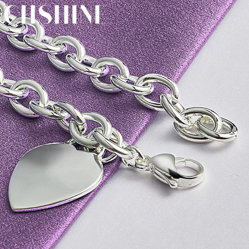 CHSHINE Bransoletka ze Srebra Próby 925 z Serduszkiem Dla Kobiet Weselna Impreza Modna Biżuteria z Charmsami