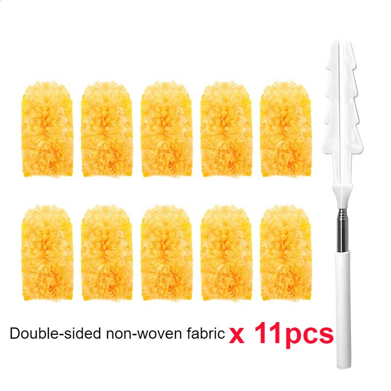 Feather Duster Electrostatic Home Use Sweeping Dust Non-Woven Fabric Retractable Disposable Cleaning Tools Brush Cleaner оранжевый