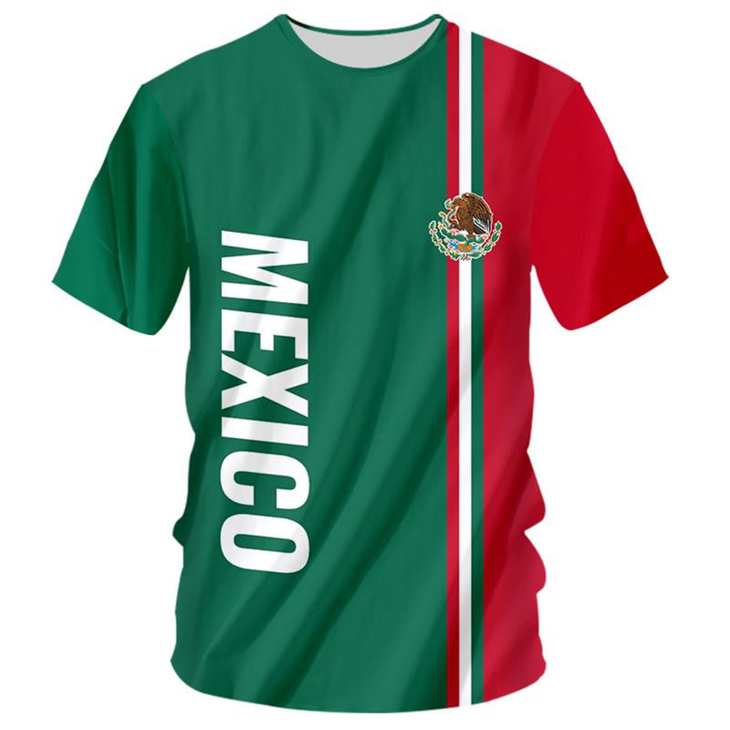 Tshirts Mexico Flag National Emblem 3D Print T-Shirt Summer T Shirt Fashion Kids Casual Boy Girl Unisex Round Neck Tees TShirt
