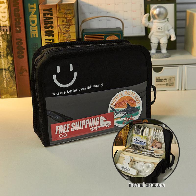 

Пенал холщовый большой вместимости в японском стиле для девочек - Модный студенческий пенал