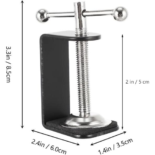 2Pcs Small C Clamps, 2inch Desk Mount Clamps Plastic C Bracket with Stainless Steel Screw for Securely Holding Tables - Tripods and More Versatile