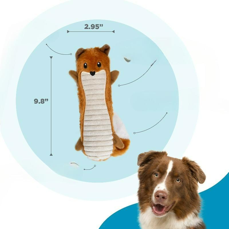 Stuffing-Free Fox Plush Squeaky Dog Toy, Medium