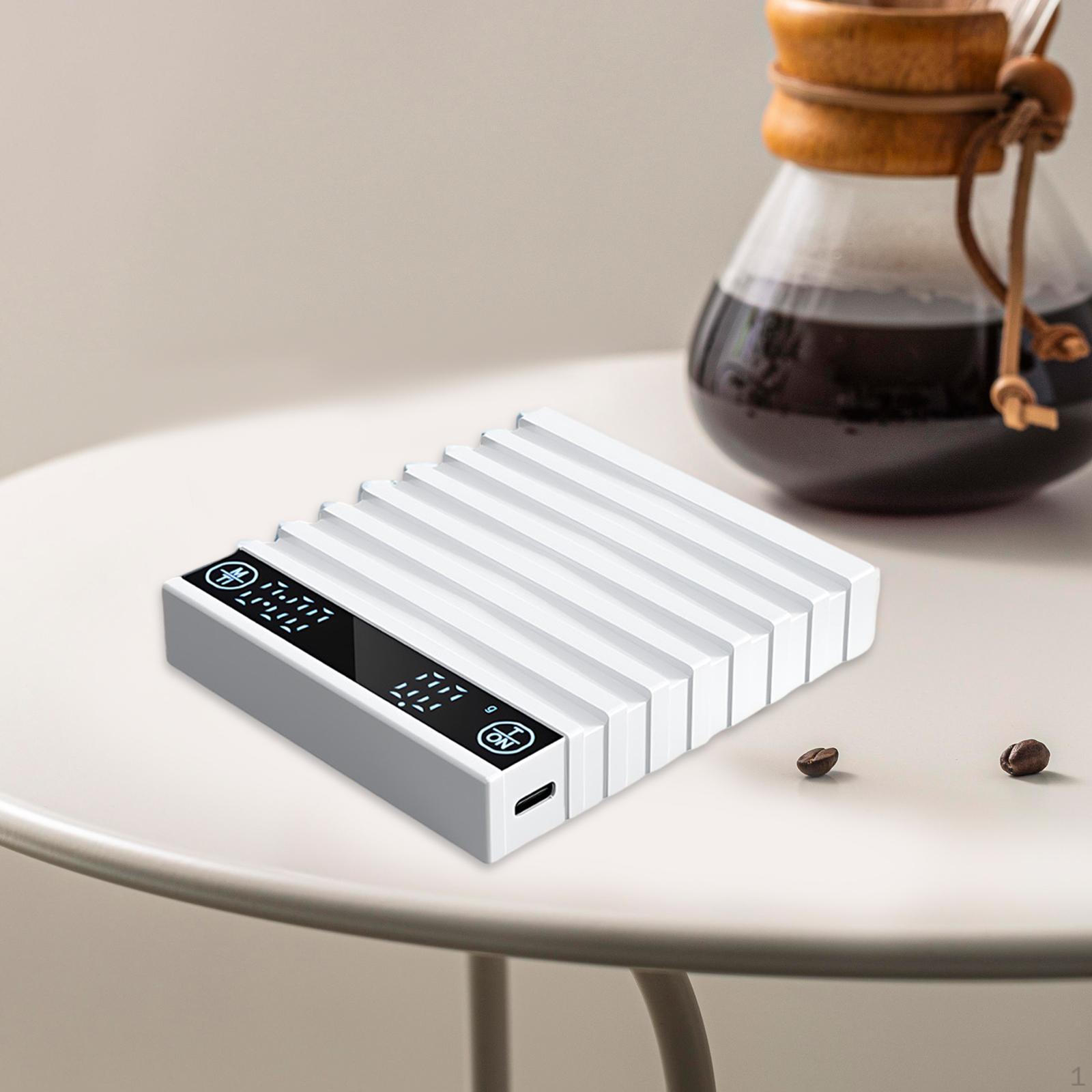 

Компактные цифровые кухонные весы для эспрессо с зарядкой через USB и функцией таймера белый