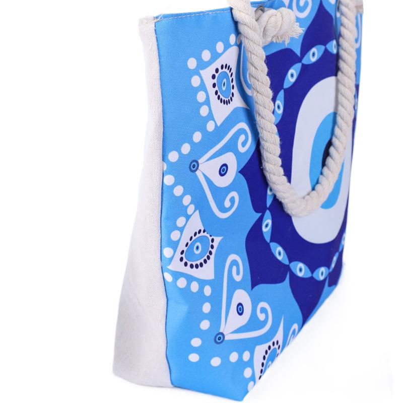 Women's Beach Bag Devil Eyes Tote Blue Eyes Shoulder Bag Evil Eye Canvas Bag