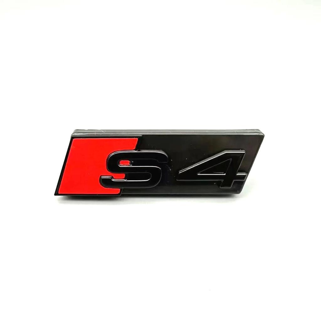 QR4 for M4 S4 2020-2024 Car Hood Front Grill Logo ABS Bright Black Rear Trunk Badge Emblem 4-Ring V6T Sticker Modified Accessories
