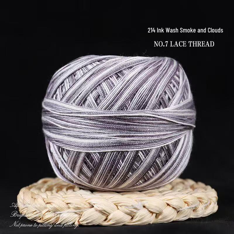 No. 7 Pure Cotton Silk Lace Yarn – Hand-Knitted, Strong Twist, Soft Half-Sleeve Crochet Yarn