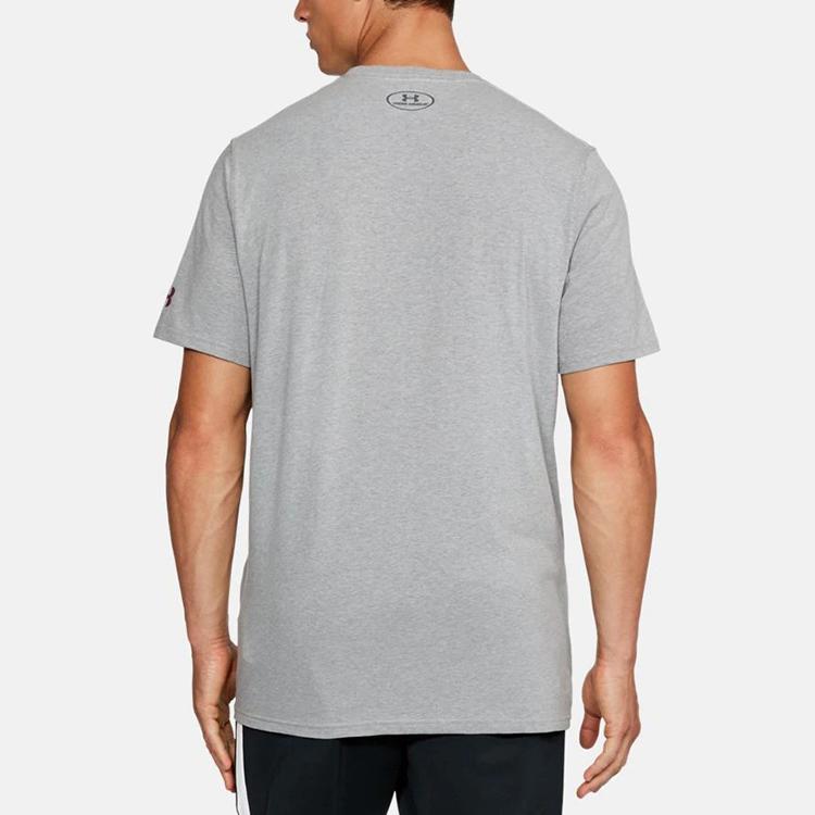 Under Armour Basketball Graphic Crew Neck Short Sleeve T-Shirt Men Tops Gray 1304482-335