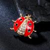 Weiman Red Insect Ladybug Brooches Luxury Women Fashion Rhinestone Crystal Gold Plated Alloy Customize Designer Brooch Pins