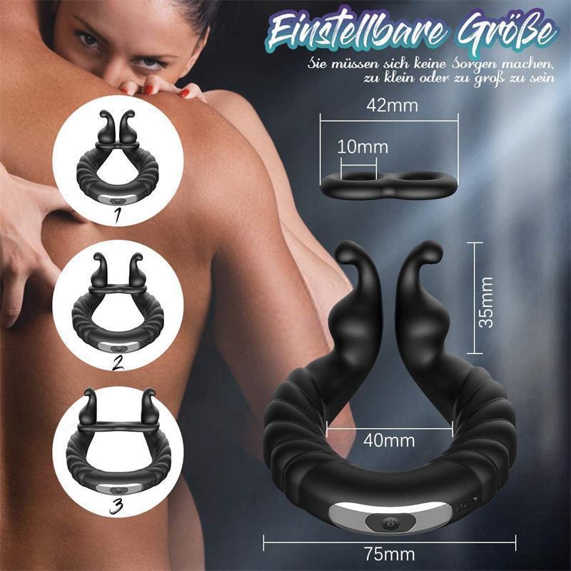 USB Rechargeable Snail Men's Vibrating Massage Ring - Delay Adult Pleasure Device